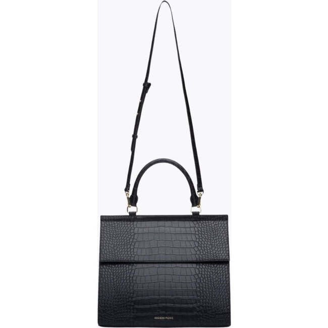 Large, Insulated, Chic Lunchbox, Black Croc - Lunchbags - 5