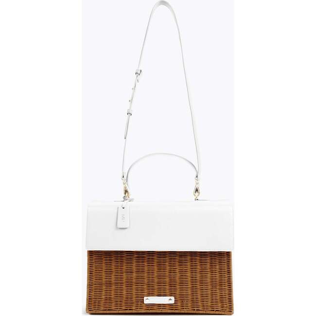 Large, Insulated, Hand-Woven Wicker Lunchbox, Dark White - Lunchbags - 4