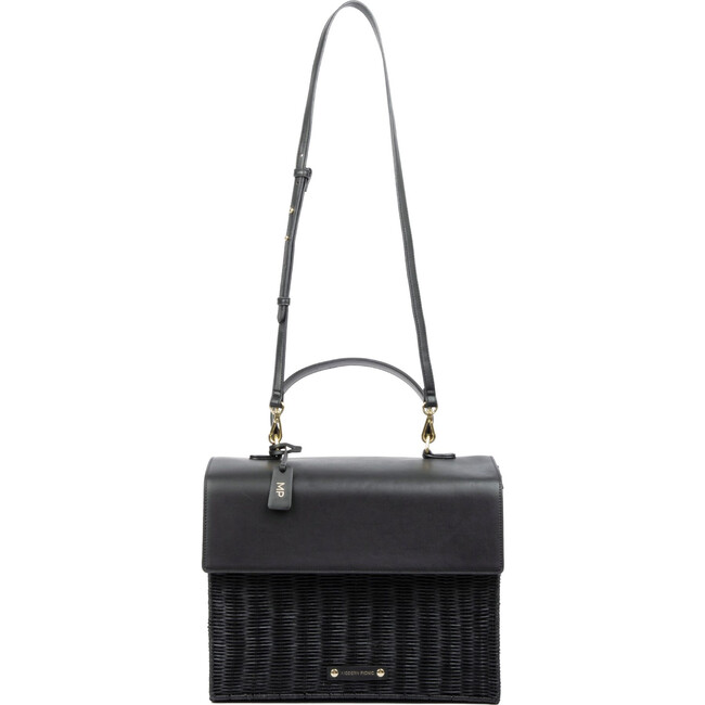 Large, Insulated, Hand-Woven Wicker Lunchbox, Black - Lunchbags - 5