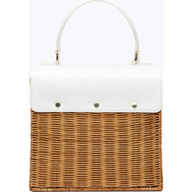 Medium Insulated Hand-Woven Wicker Lunchbox, Dark White - Lunchbags - 3