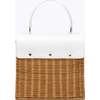 Medium Insulated Hand-Woven Wicker Lunchbox, Dark White - Lunchbags - 3 - thumbnail