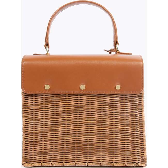 Medium Insulated Hand-Woven Wicker Lunchbox, Brown - Lunchbags - 3
