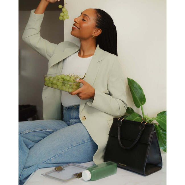 Medium Stylish, Chic Insulated Lunchbox, Black - Lunchbags - 7