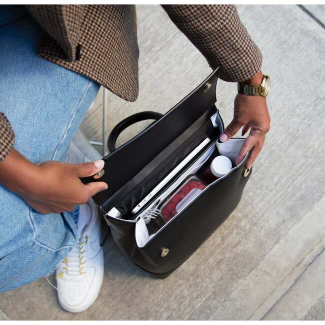 Chic, Stylish Padded Laptop Sleeve Backpack, Black - Backpacks - 5