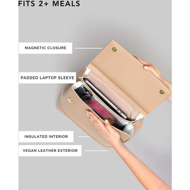 Chic, Stylish Padded Laptop Sleeve Backpack, Cream - Backpacks - 7