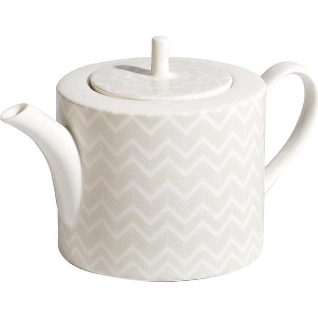 Tea Pot Or Coffee Pot Zig Zag  White Diam. 4.75", H 4.5"
