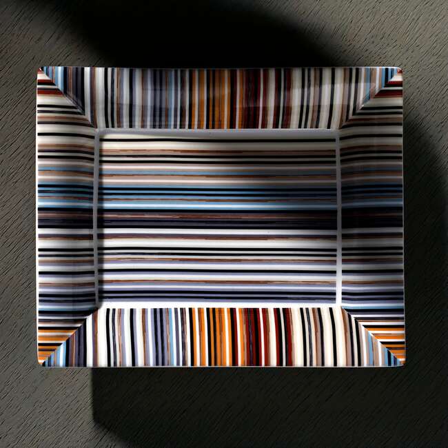 Tray Stripes Rectangular Large In Luxury Box Jenkins 148 8.5" X 6.75" - Accents - 3