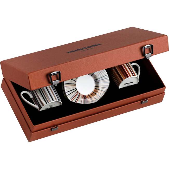 Tea Cup & Saucer Stripes Set of 2 In Luxury Box Jenkins 148 Diam. 3.3", H 2.3", Cap. 7.5 Oz, Saucer Diam. 6" - Tableware - 4