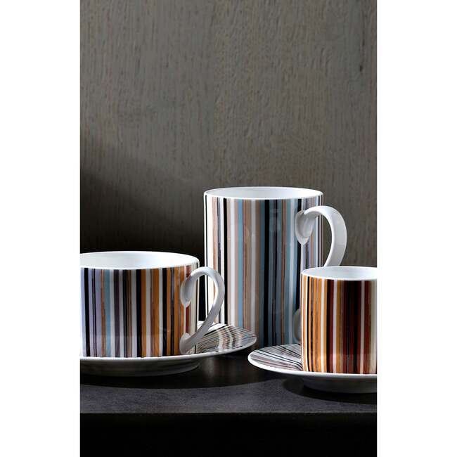 Tea Cup & Saucer Stripes Set of 2 In Luxury Box Jenkins 148 Diam. 3.3", H 2.3", Cap. 7.5 Oz, Saucer Diam. 6" - Tableware - 5