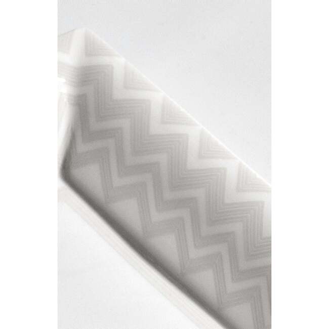 Tray Zig Zag Rectangular Large In Luxury Box White 8.5" X 6.75" - Accents - 6