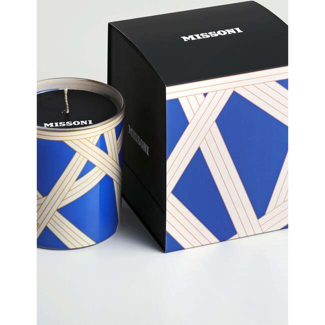 Scented Candle Nastri 220Gr  Bicolore 2 Blue Diam. 3.3", H 3.5" - Candles - 5