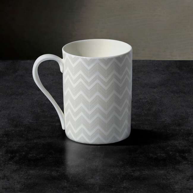 Mug Cup Zig Zag In Luxury Box White Diam. 2.5", H 3.3", Cap. 12.5 Oz - Tableware - 3