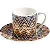 Coffee Cup & Saucer Zig Zag Set of 2 In Luxury Box Jarris 148 Diam. 2.3", H 2.5", Cap. 4 Oz, Saucer Diam. 4.75" - Tableware - 2