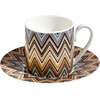 Coffee Cup & Saucer Zig Zag Set of 2 In Luxury Box Jarris 148 Diam. 2.3", H 2.5", Cap. 4 Oz, Saucer Diam. 4.75" - Tableware - 6
