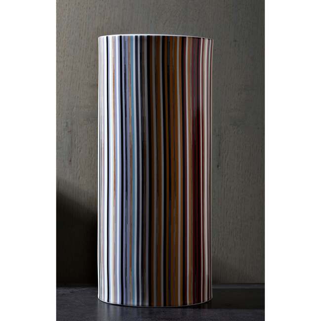 High Vase Stripes  Jenkins 148 Diam. 6.3", H 14" - Vases - 6