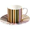 Coffee Cup & Saucer Stripes Set of 2 In Luxury Box Jenkins 156 Diam. 2.3", H 2.5", Cap. 4 Oz, Saucer Diam. 4.75" - Tableware - 6