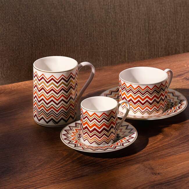 Coffee Cup & Saucer Iconic Set of 2 In Luxury Box Diam. 2.3", H 2.5", Cap. 4 Oz, Saucer Diam. 4.75" - Tableware - 3