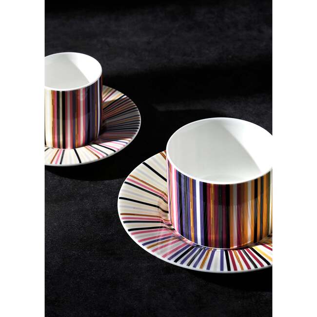 Coffee Cup & Saucer Stripes Set of 2 In Luxury Box Jenkins 156 Diam. 2.3", H 2.5", Cap. 4 Oz, Saucer Diam. 4.75" - Tableware - 7