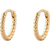 Twisted Hinged Huggie Hoop Earrings, Gold - Earrings - 1 - thumbnail