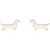 Weiner Dog Stud Earrings, Silver - Earrings - 1 - thumbnail