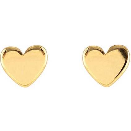 Tiny Heart Stud Earrings, Gold