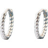 Twisted Hinged Huggie Hoop Earrings, Silver - Earrings - 1 - thumbnail