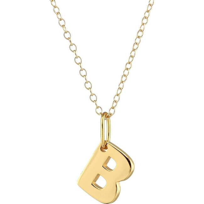 Vintage Letter Charm Necklace, Gold