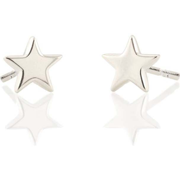 Star Stud Earrings, Silver