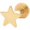 Star Flat Back Single Stud Earring in 14k Gold - Earrings - 1 - thumbnail