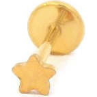 Star Titanium Flat Back Stud Earring, Gold