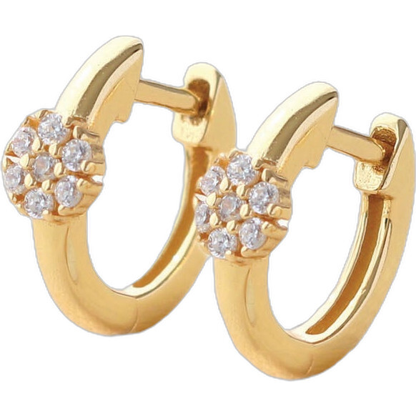 Twinkle Blossom Huggie Hoop Earrings, Gold
