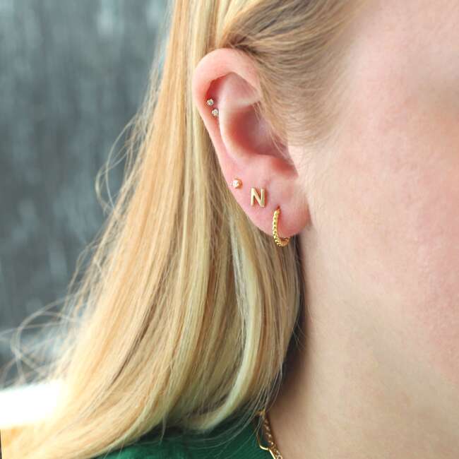 Twisted Hinged Huggie Hoop Earrings, Gold