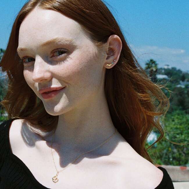 Weiner Dog Stud Earrings, Gold