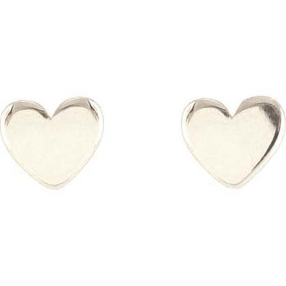 Tiny Heart Stud Earrings, Silver