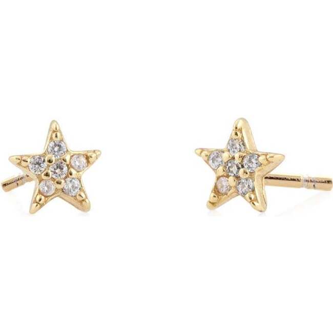 Star Crystal Stud Earrings, Gold