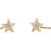Star Crystal Stud Earrings, Gold - Earrings - 1 - thumbnail