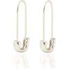 Safety Pin Hoop Earrings. Silver - Earrings - 1 - thumbnail