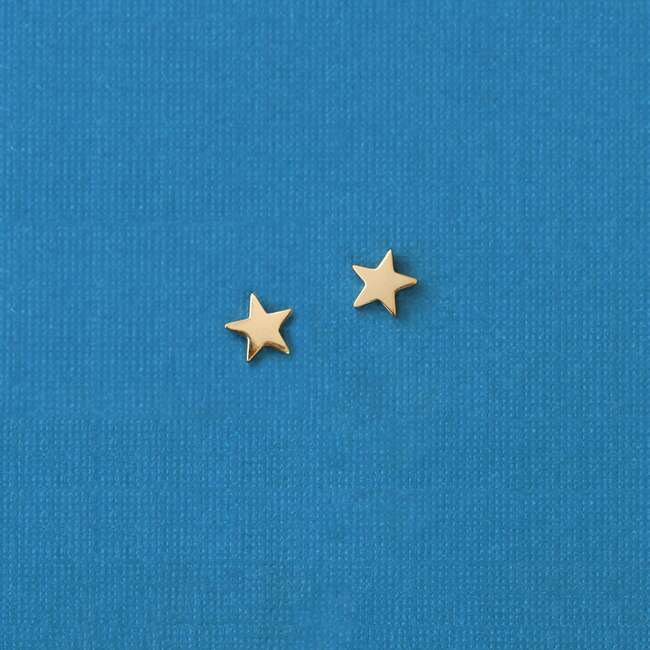 Star Stud Earrings, Gold - Earrings - 3