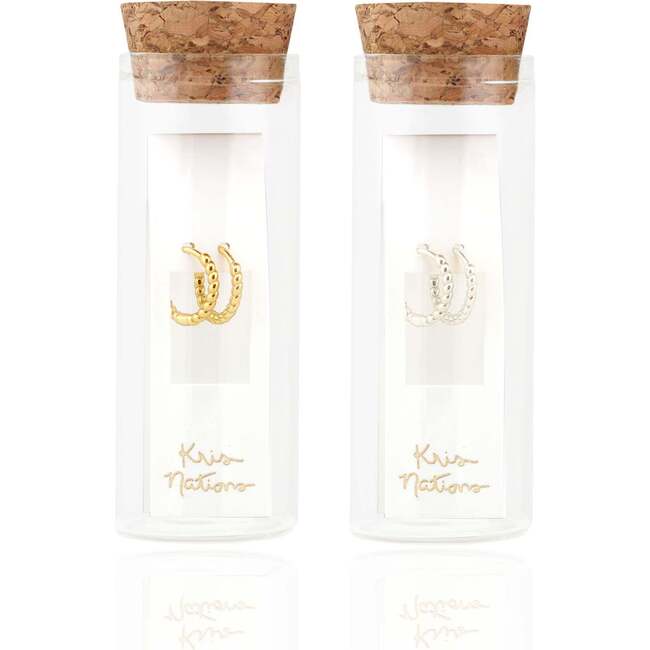 Twisted Hinged Huggie Hoop Earrings, Gold - Earrings - 5