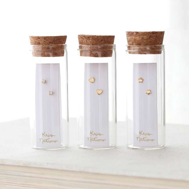 Tiny Star Stud Earrings, Gold - Earrings - 5