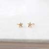Star Crystal Stud Earrings, Gold - Earrings - 4 - thumbnail