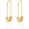 Safety Pin Hoop Earrings. Gold - Earrings - 1 - thumbnail