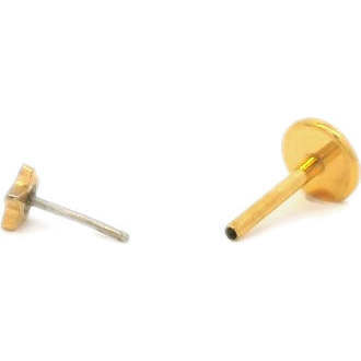 Star Titanium Flat Back Stud Earring, Gold - Earrings - 6