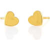 Petite Heart Enamel Stud Earrings, Gold, Yellow - Earrings - 1 - thumbnail