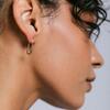 Safety Pin Hoop Earrings. Gold - Earrings - 2 - thumbnail