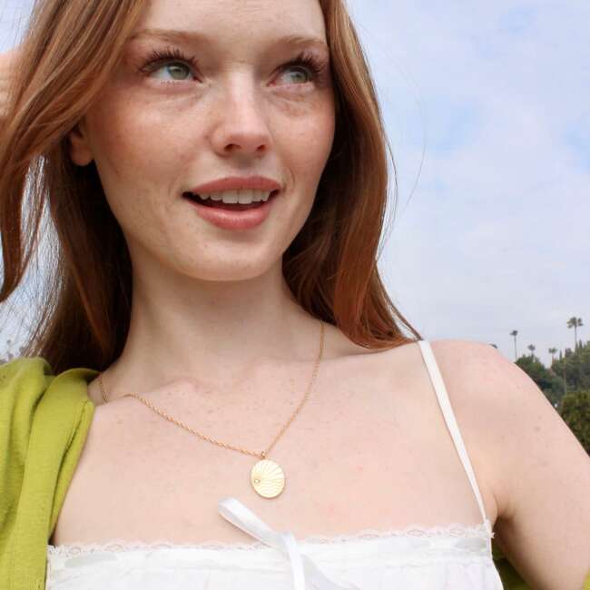 Ray of Sunshine Charm Necklace, Gold