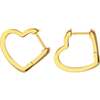 Open Heart Hinged Huggie Hoop Earrings, Gold - Earrings - 1 - thumbnail