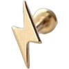 Lightning Bolt Flat Back Single Stud Earring in 14k Gold - Earrings - 1 - thumbnail