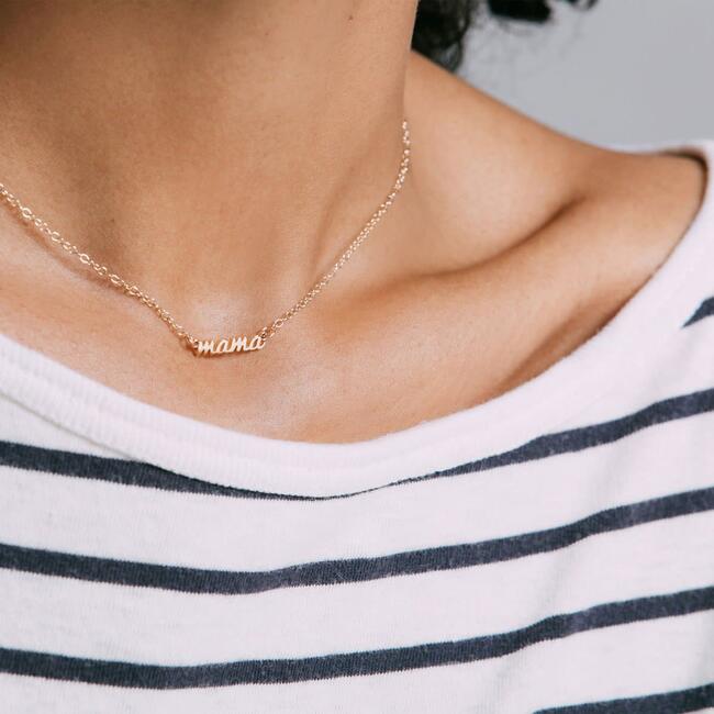 Mama Charm Necklace, Gold - Necklaces - 3