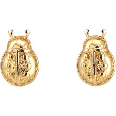 Ladybug Stud Earrings, Gold